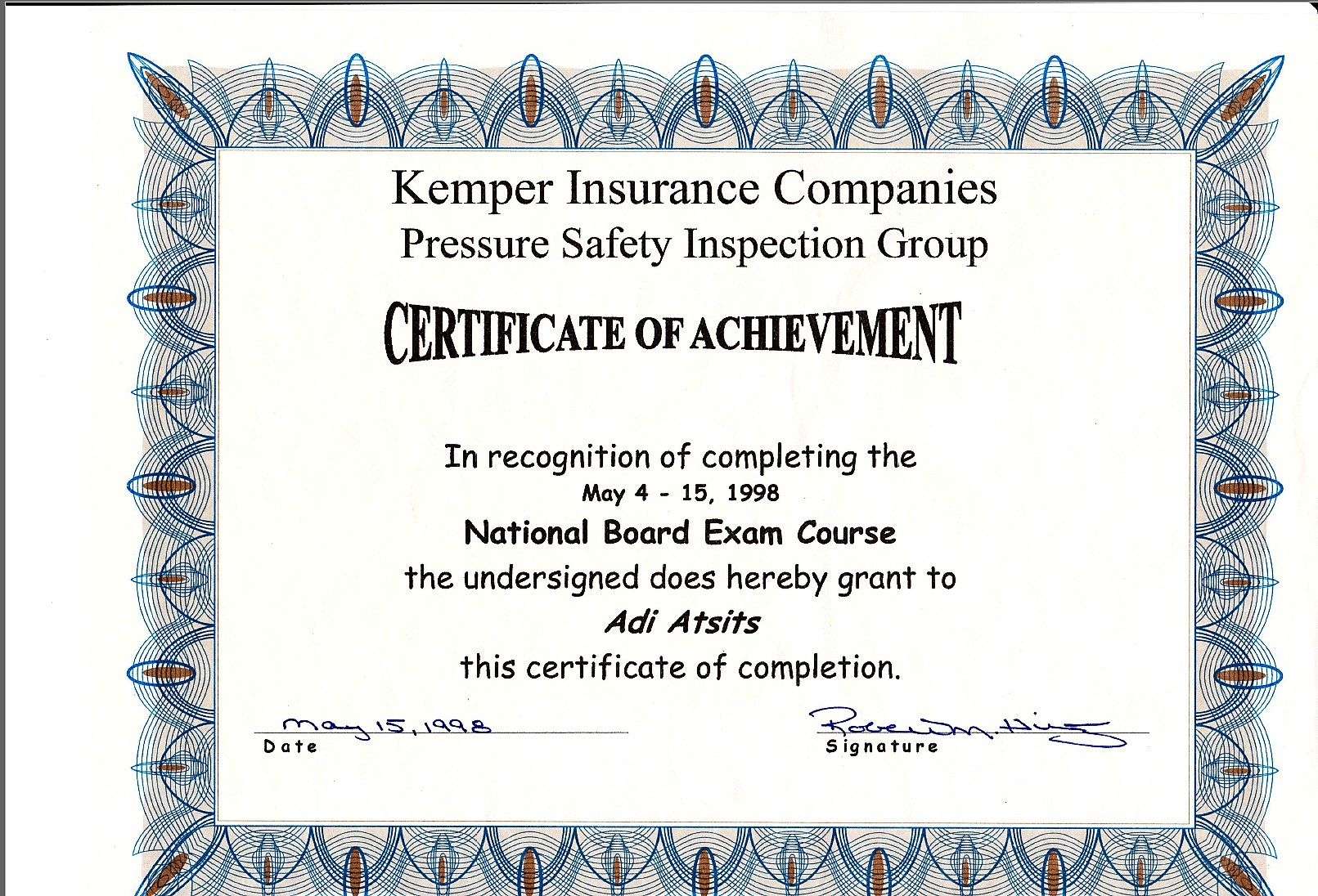 National Board Exam Course of Pressure Equipment