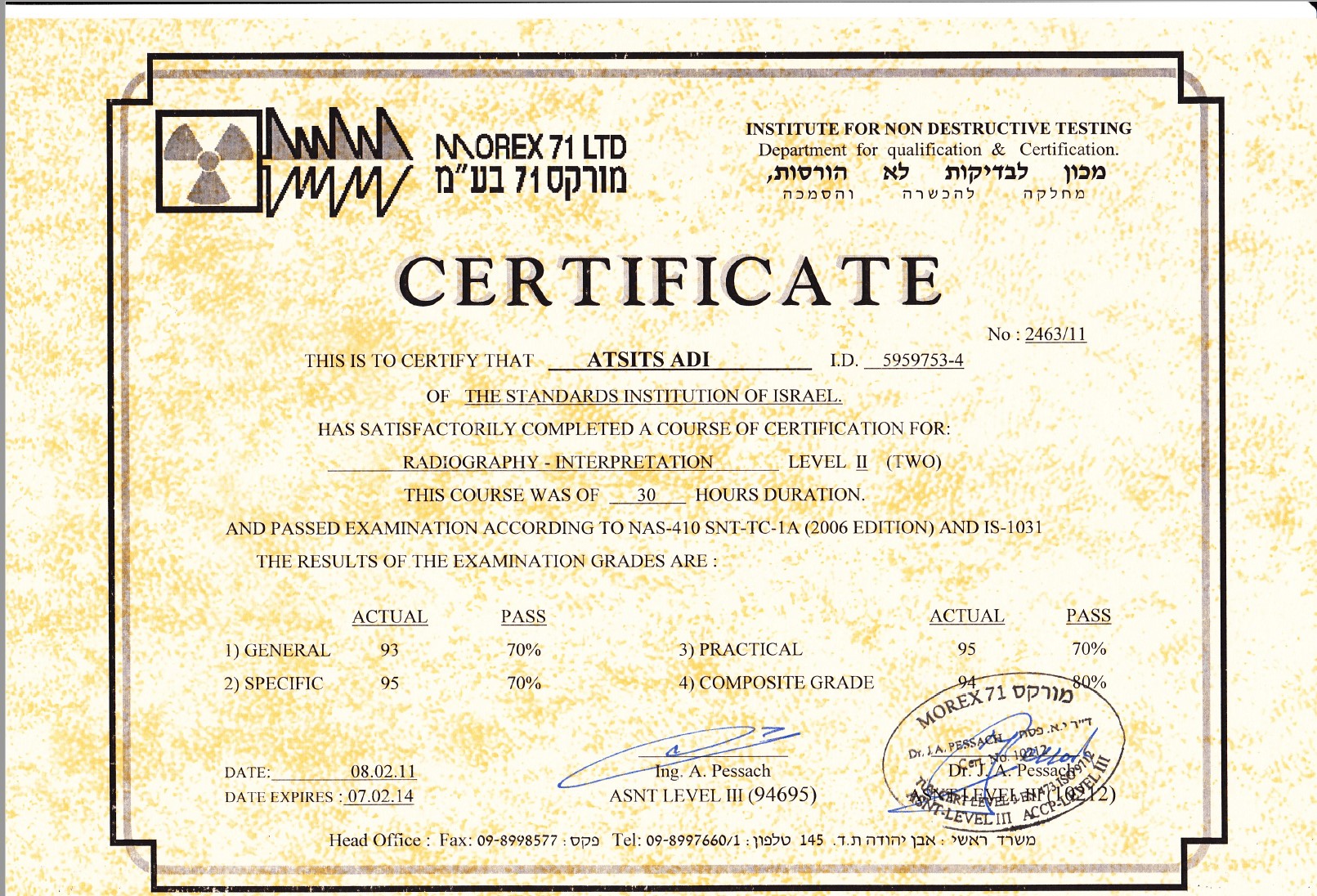 Radiography Interpreter RT level 2
